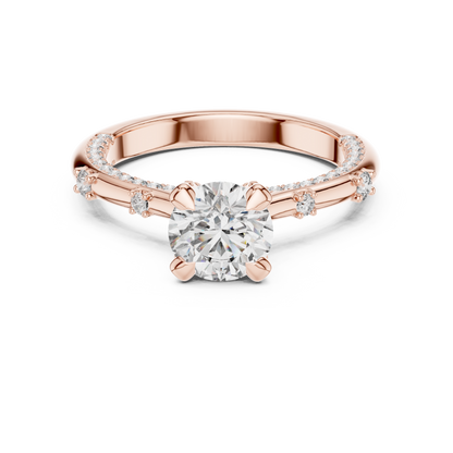Round Side Stone Lab Grown Diamond Ring