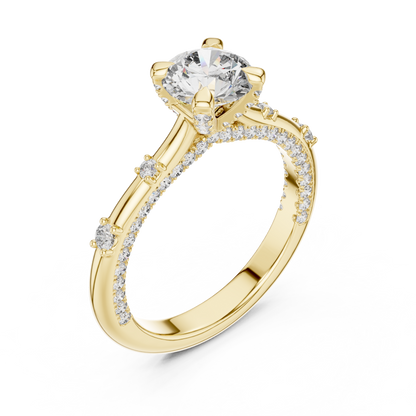 Round Side Stone Lab Grown Diamond Ring