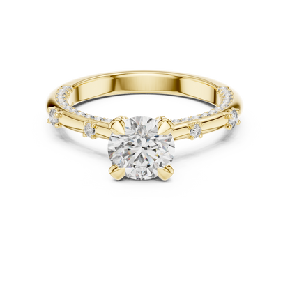 Round Side Stone Lab Grown Diamond Ring