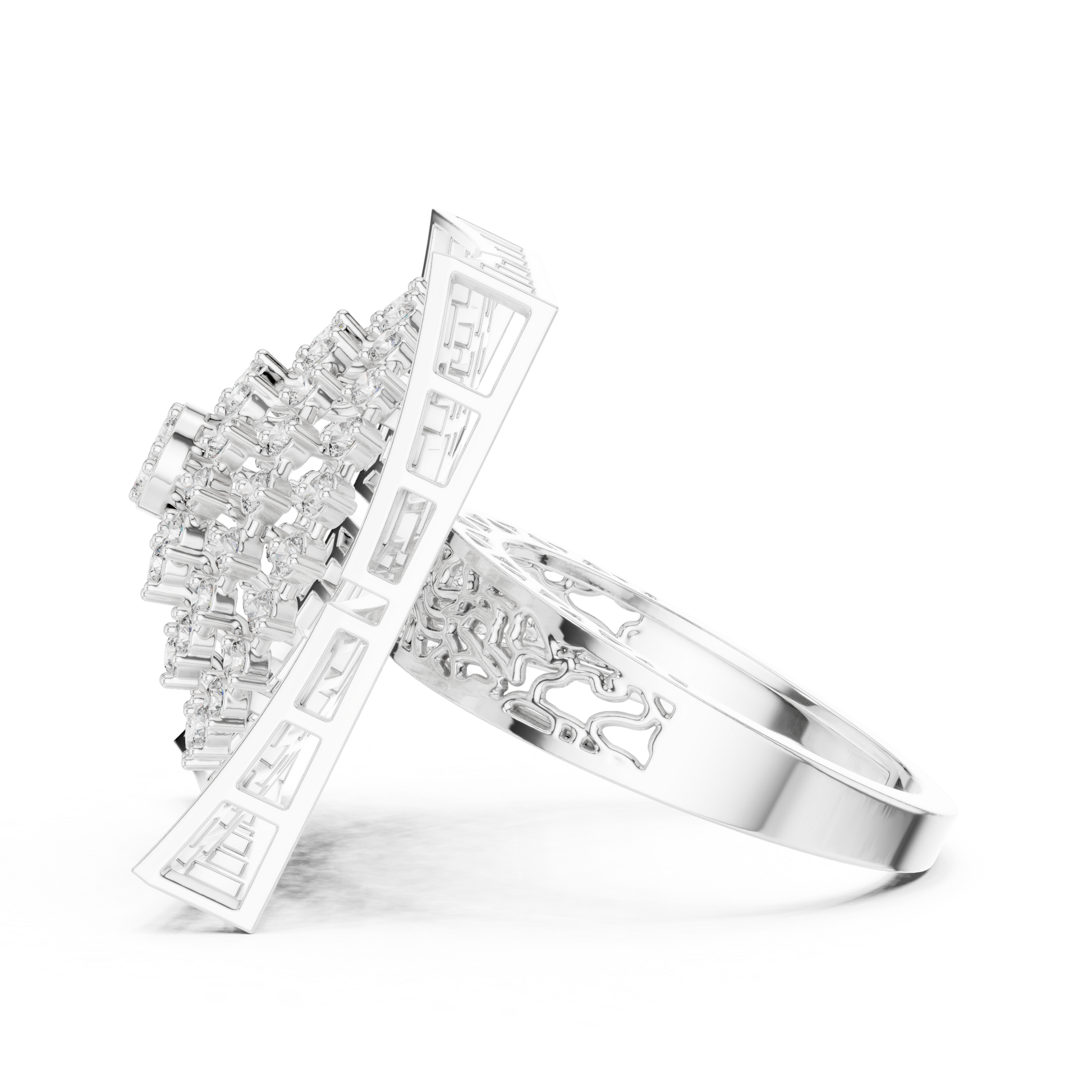 Mixed Shape Lab Grown Diamond Halo Ring