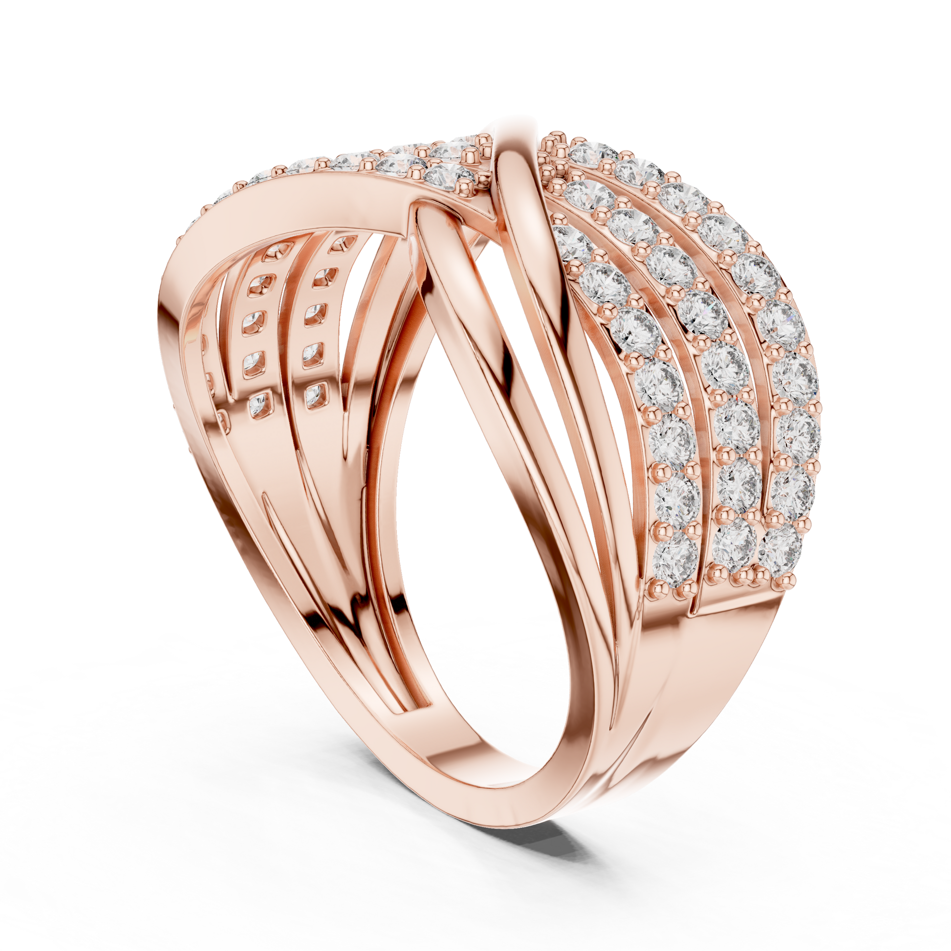 Round Pave Lab Grown Diamond Ring
