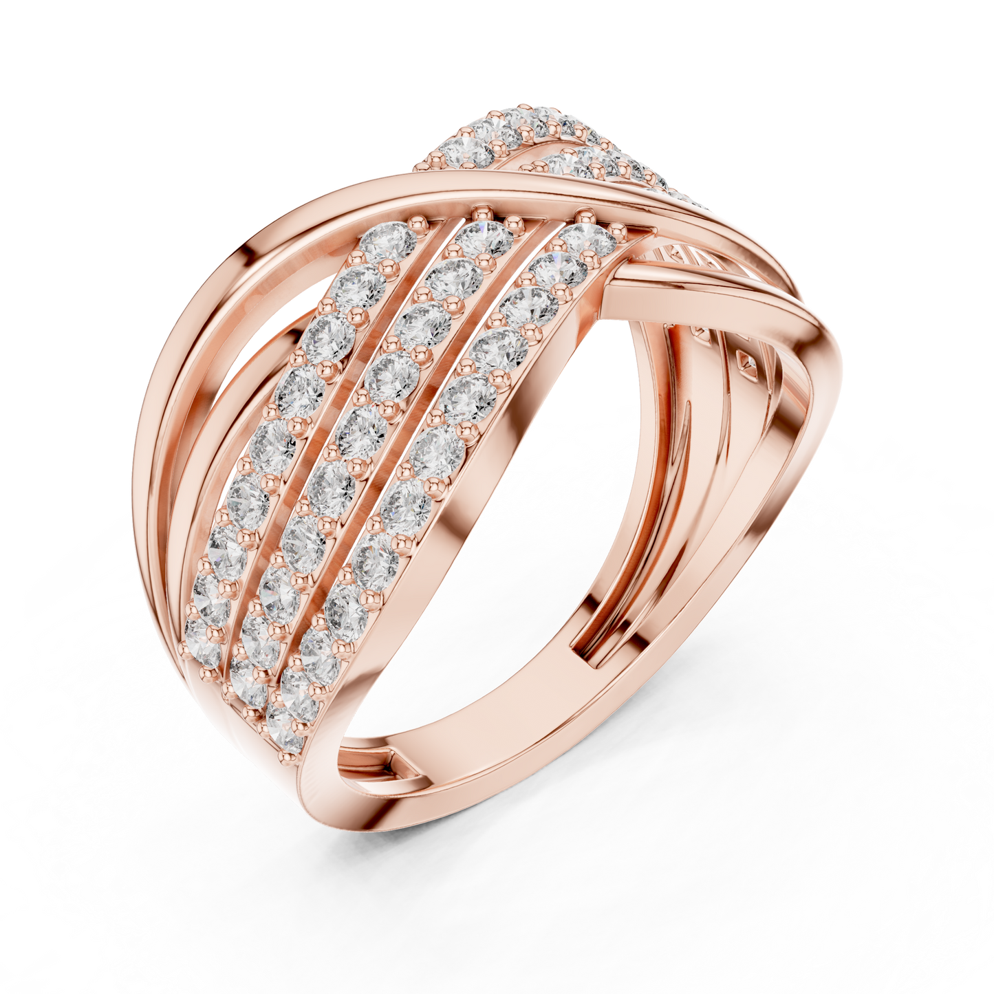 Round Pave Lab Grown Diamond Ring