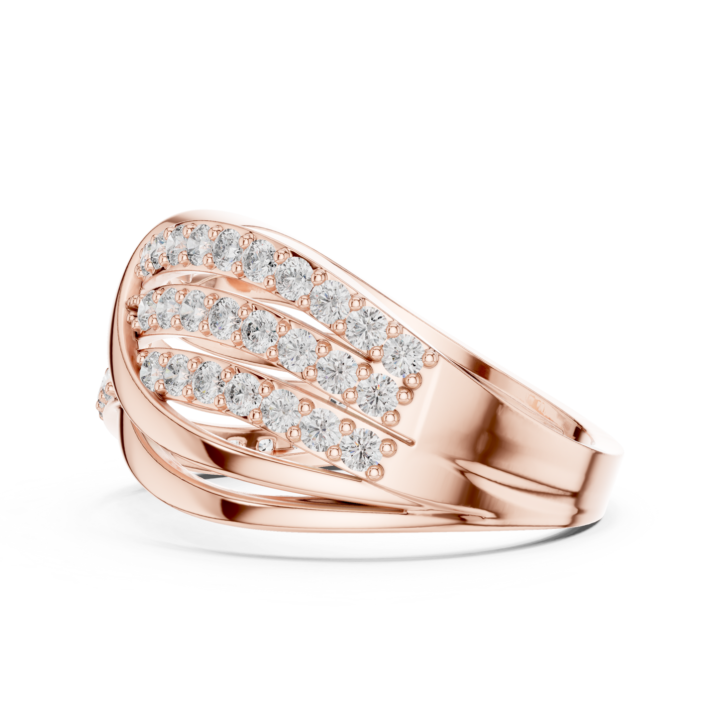 Round Pave Lab Grown Diamond Ring