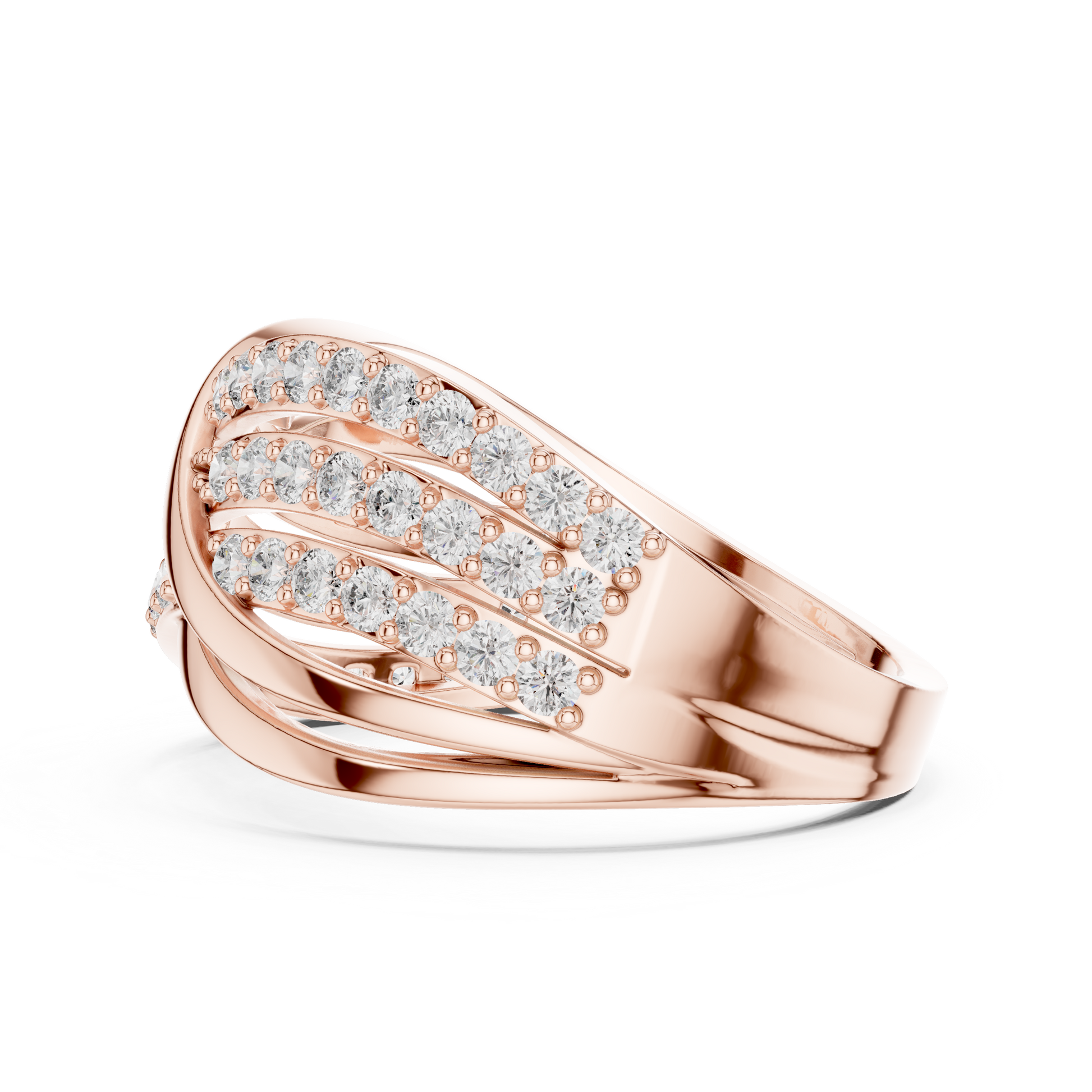 Round Pave Lab Grown Diamond Ring