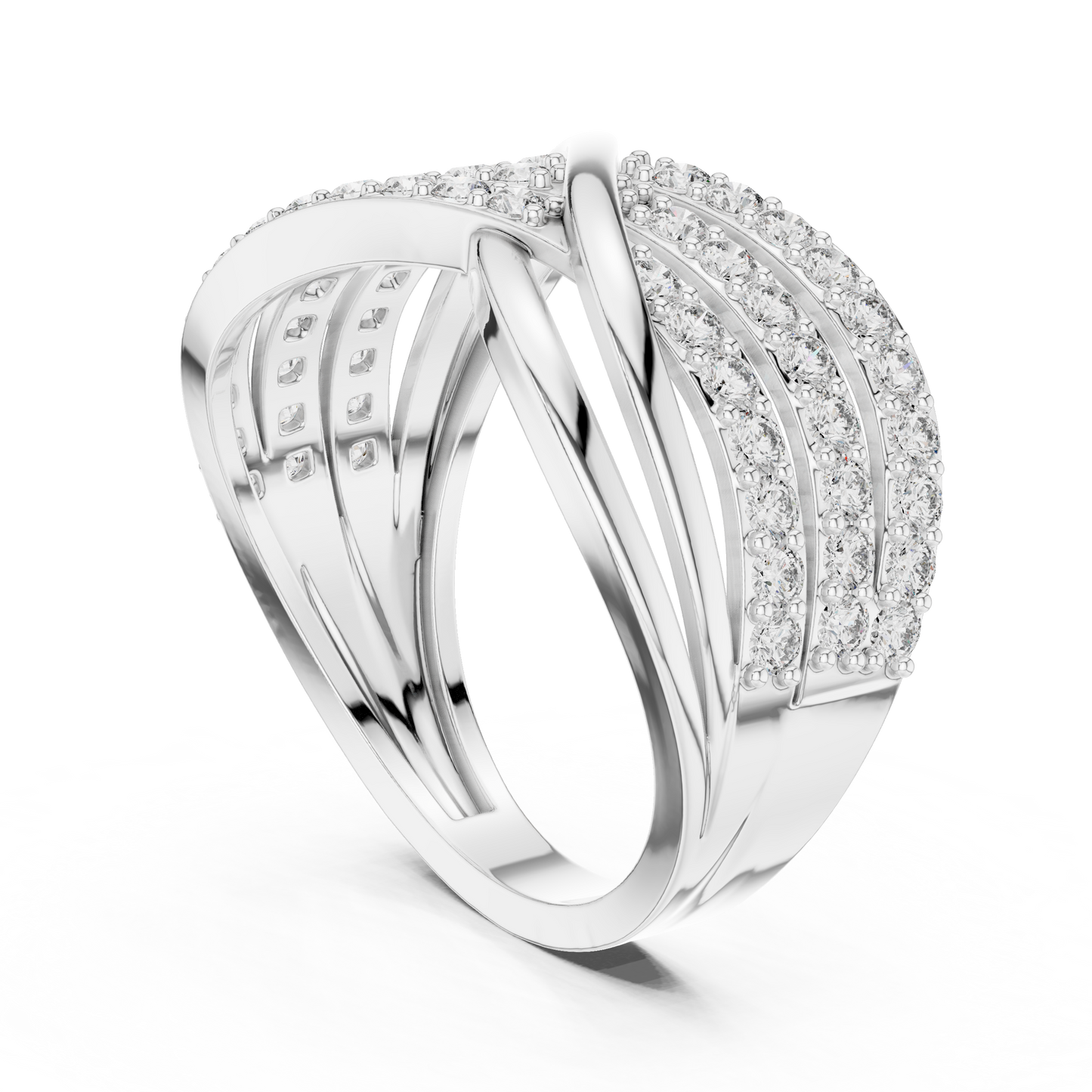 Round Pave Lab Grown Diamond Ring