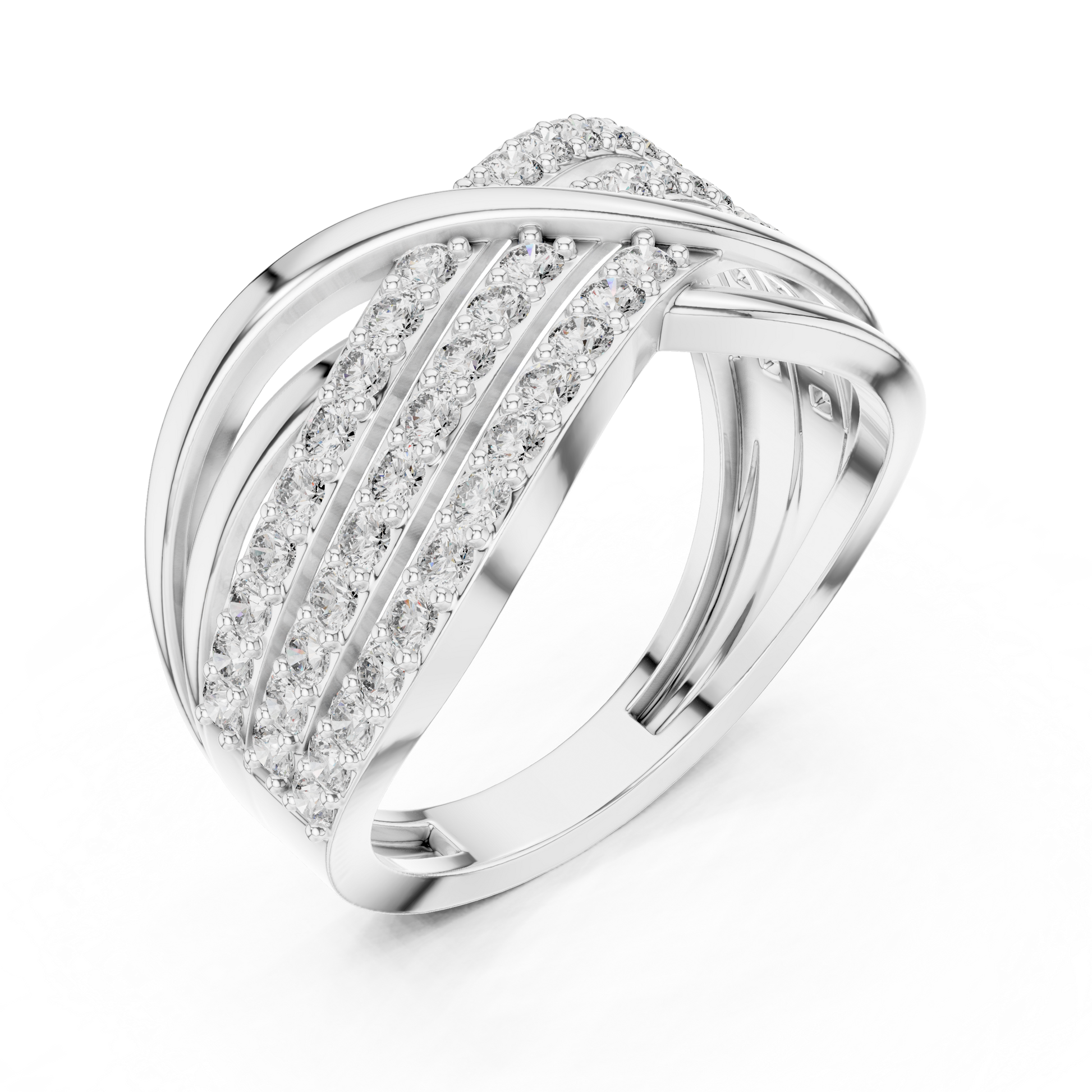 Round Pave Lab Grown Diamond Ring
