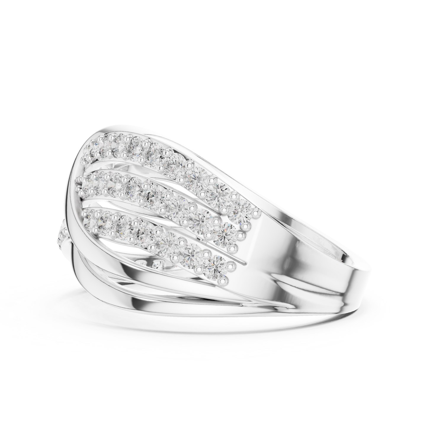 Round Pave Lab Grown Diamond Ring