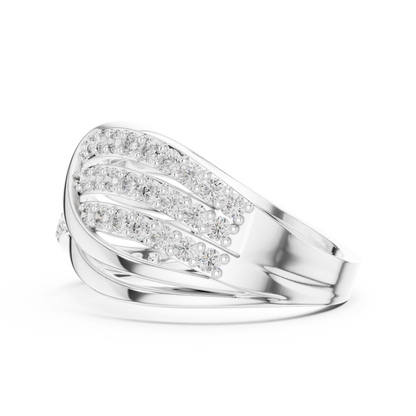 Round Pave Lab Grown Diamond Ring