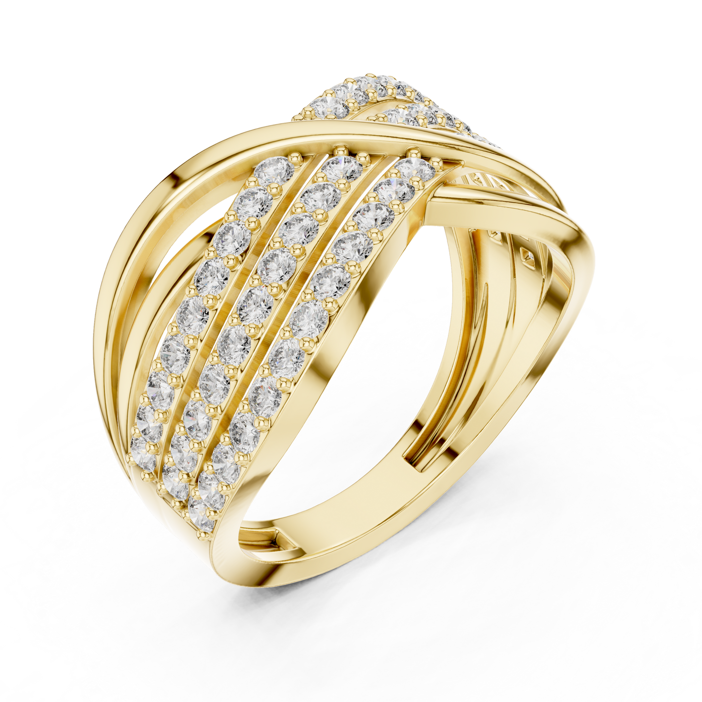 Round Pave Lab Grown Diamond Ring