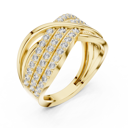 Round Pave Lab Grown Diamond Ring