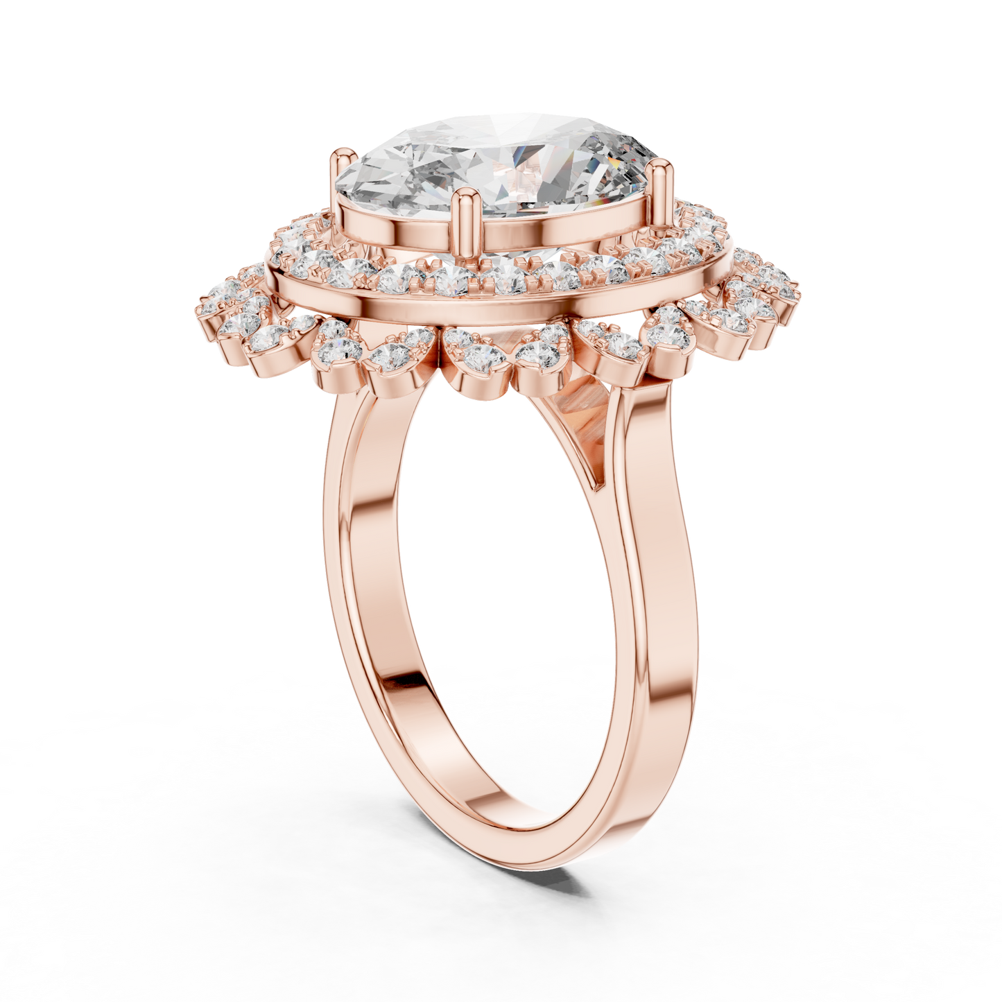 Mixed Shape Lab Grown Diamond Halo Ring
