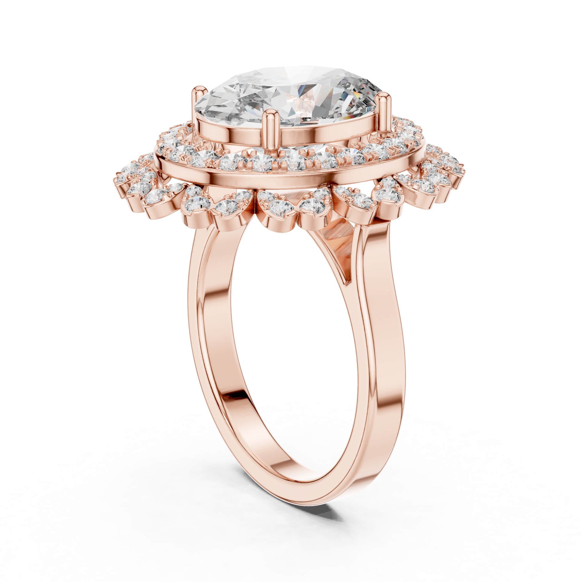 Mixed Shape Lab Grown Diamond Halo Ring