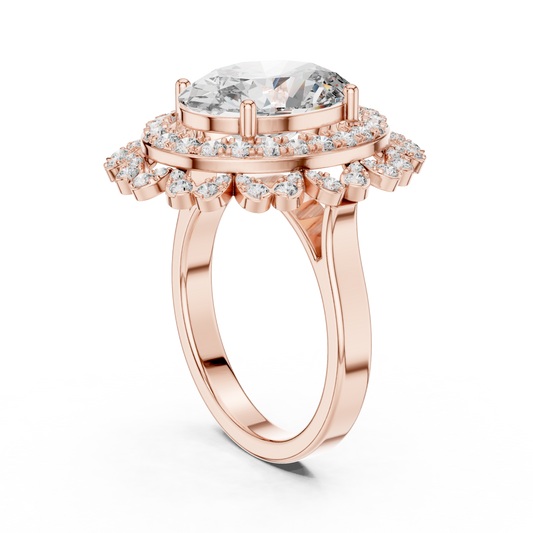 Mixed Shape Lab Grown Diamond Halo Ring