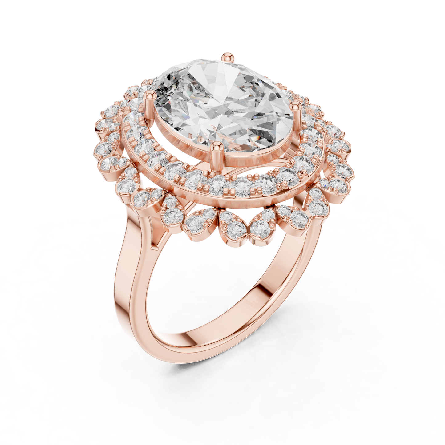 Mixed Shape Lab Grown Diamond Halo Ring
