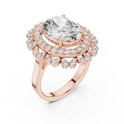 Mixed Shape Lab Grown Diamond Halo Ring