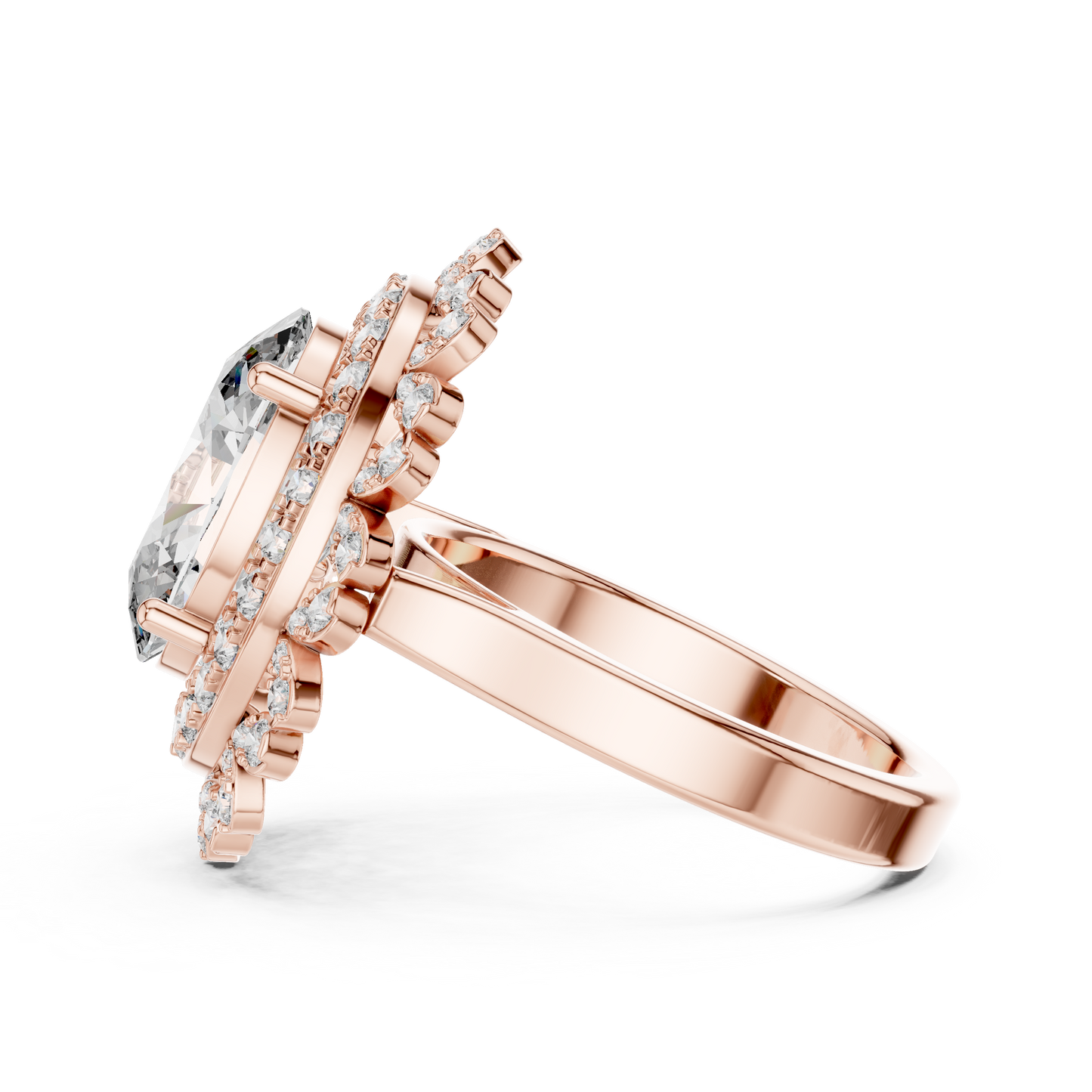Mixed Shape Lab Grown Diamond Halo Ring