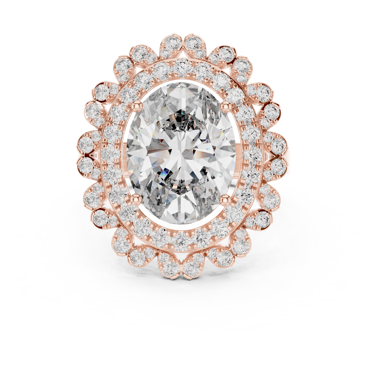 Mixed Shape Lab Grown Diamond Halo Ring