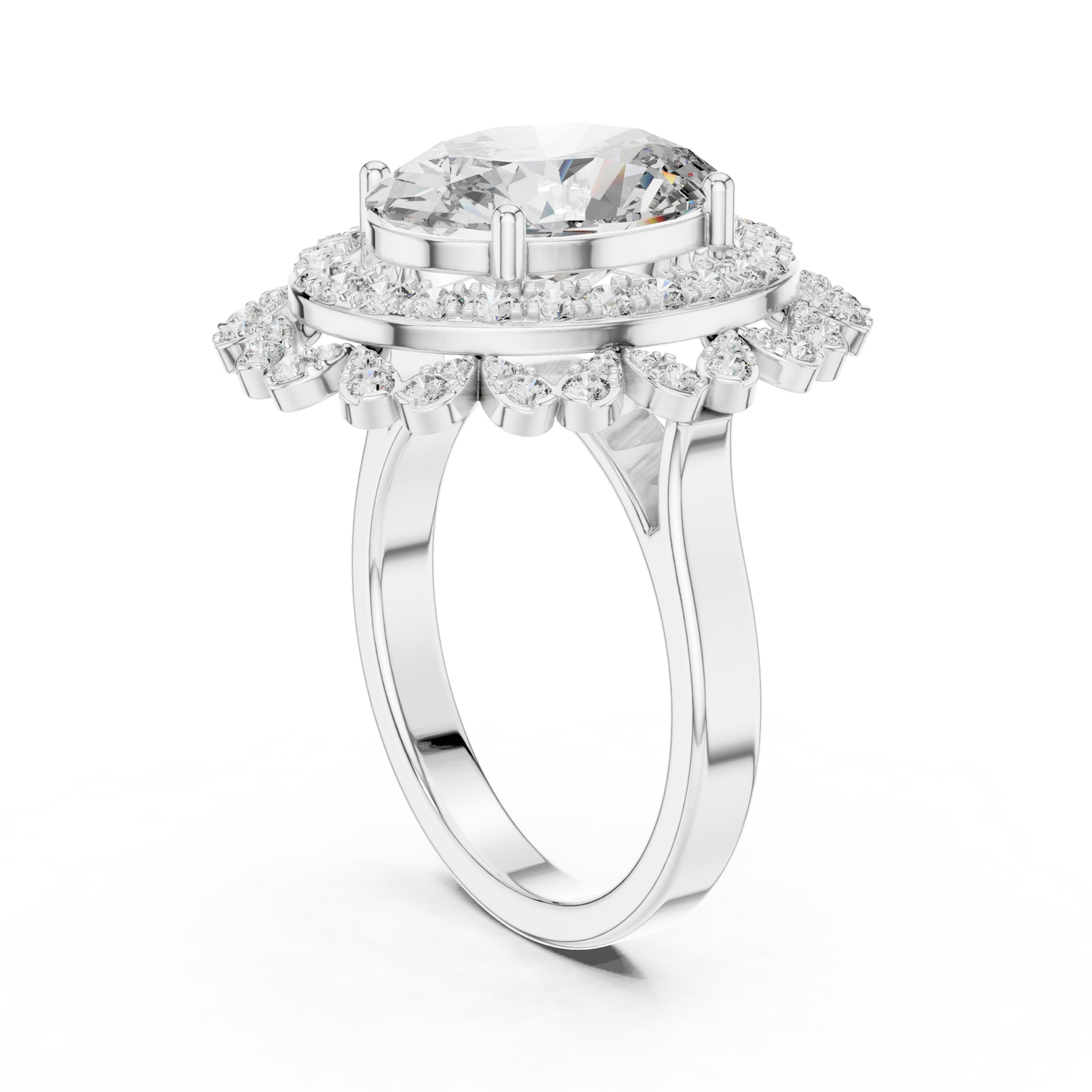 Mixed Shape Lab Grown Diamond Halo Ring