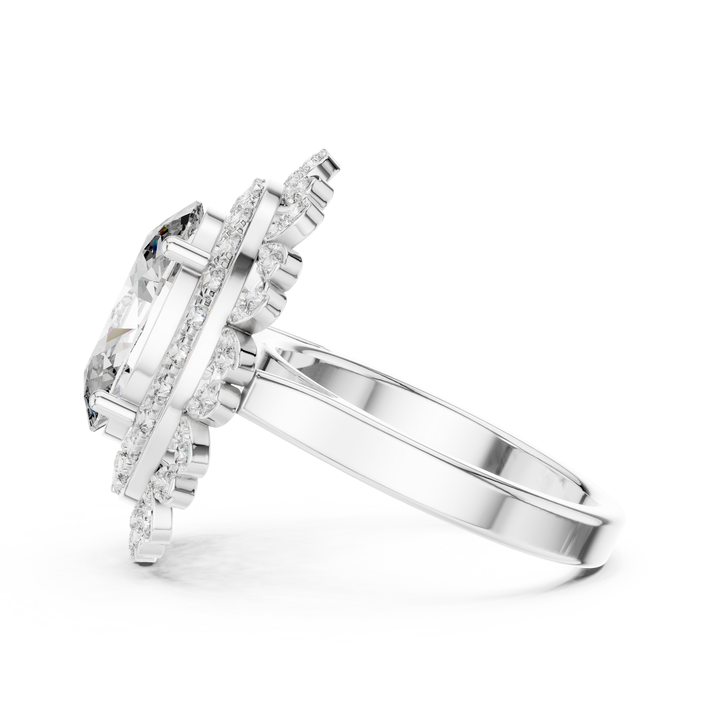 Mixed Shape Lab Grown Diamond Halo Ring