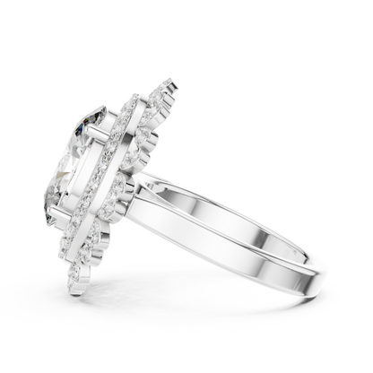 Mixed Shape Lab Grown Diamond Halo Ring