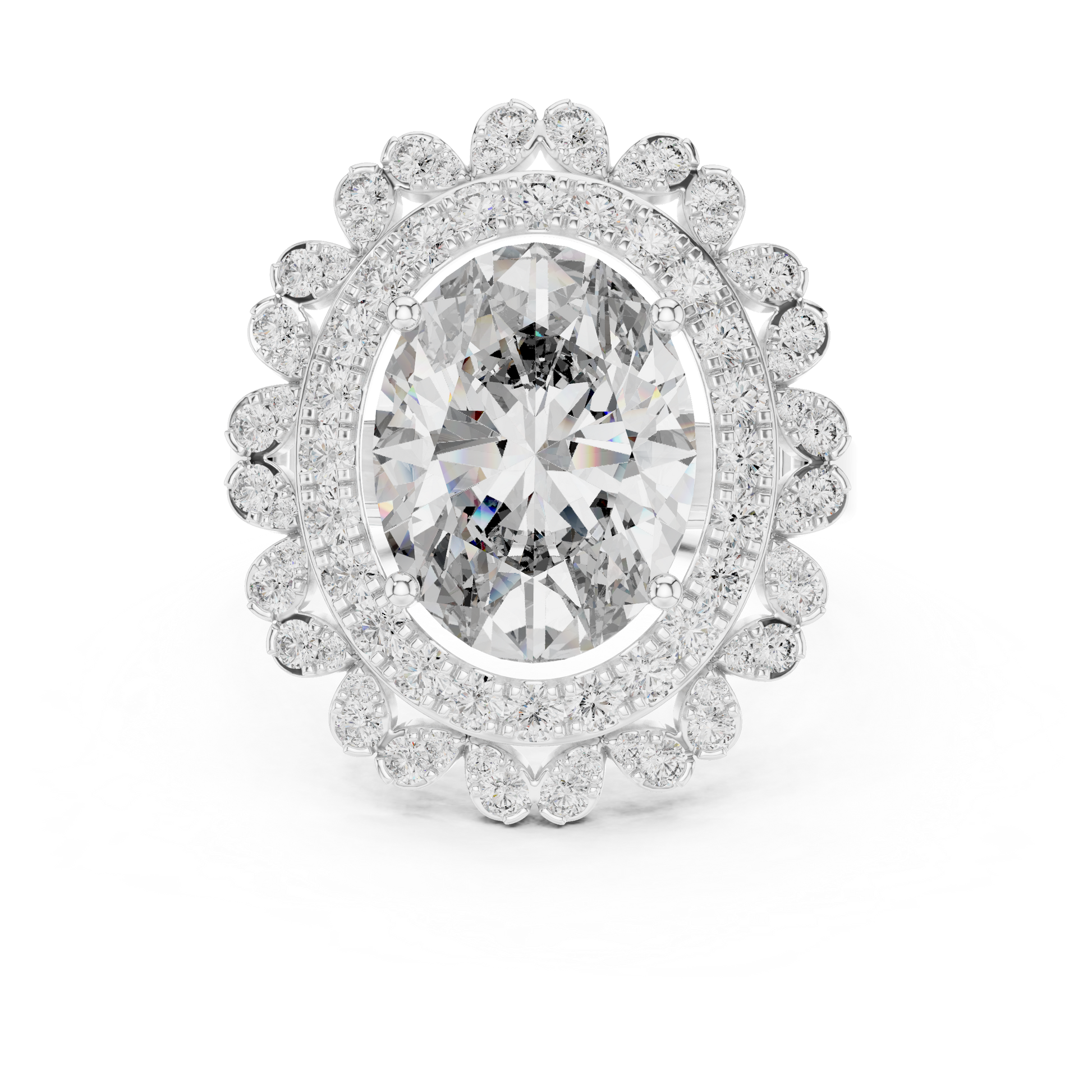 Mixed Shape Lab Grown Diamond Halo Ring