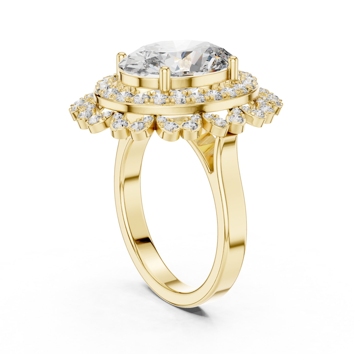 Mixed Shape Lab Grown Diamond Halo Ring