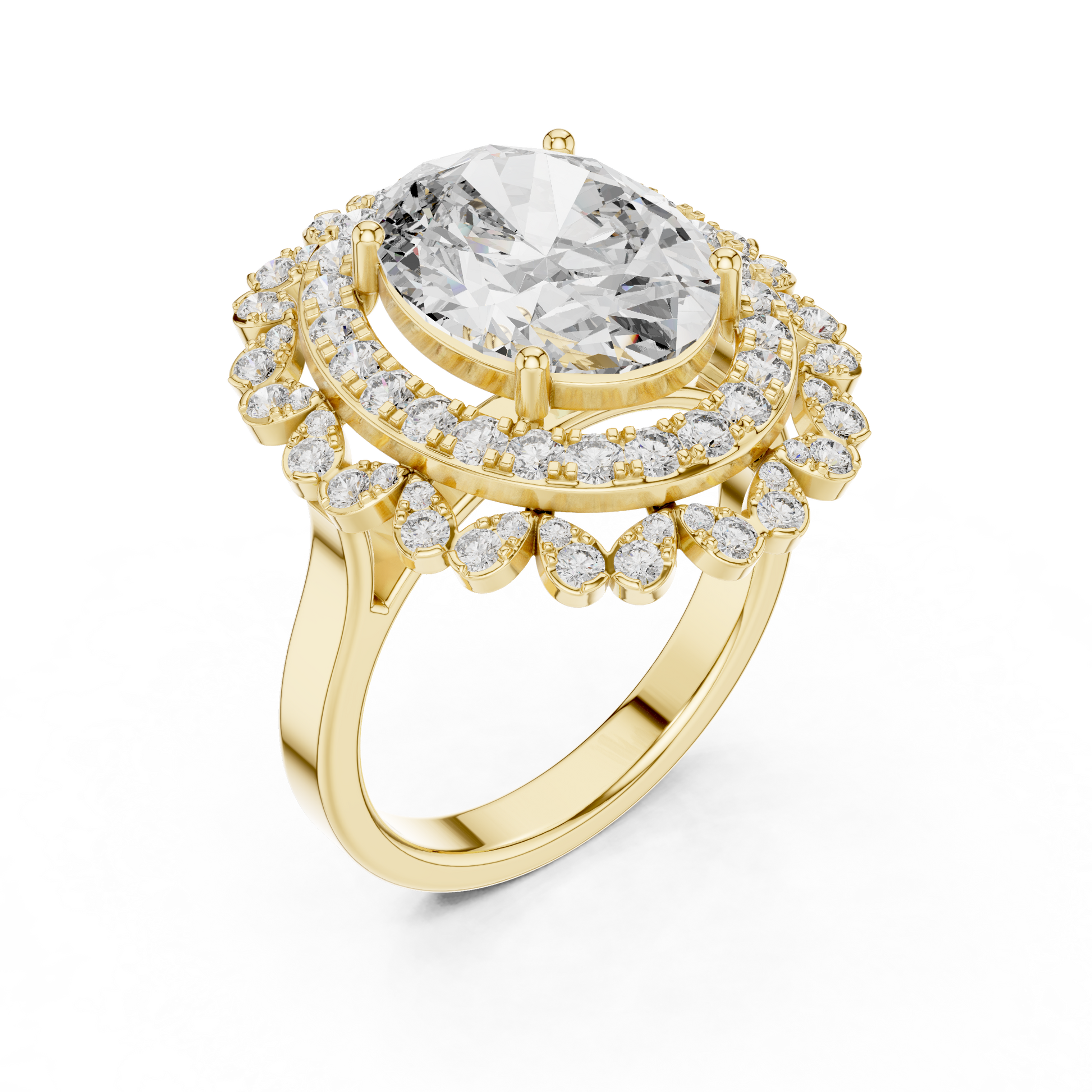 Mixed Shape Lab Grown Diamond Halo Ring