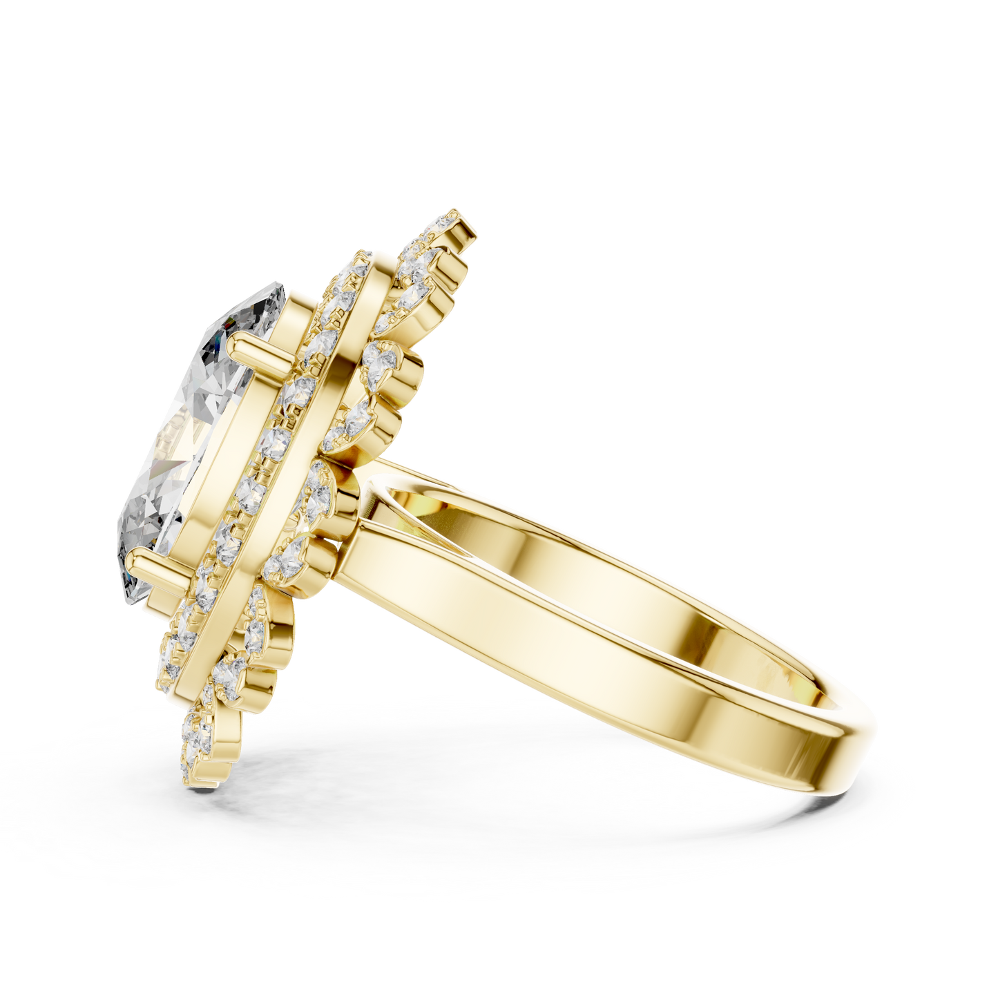 Mixed Shape Lab Grown Diamond Halo Ring