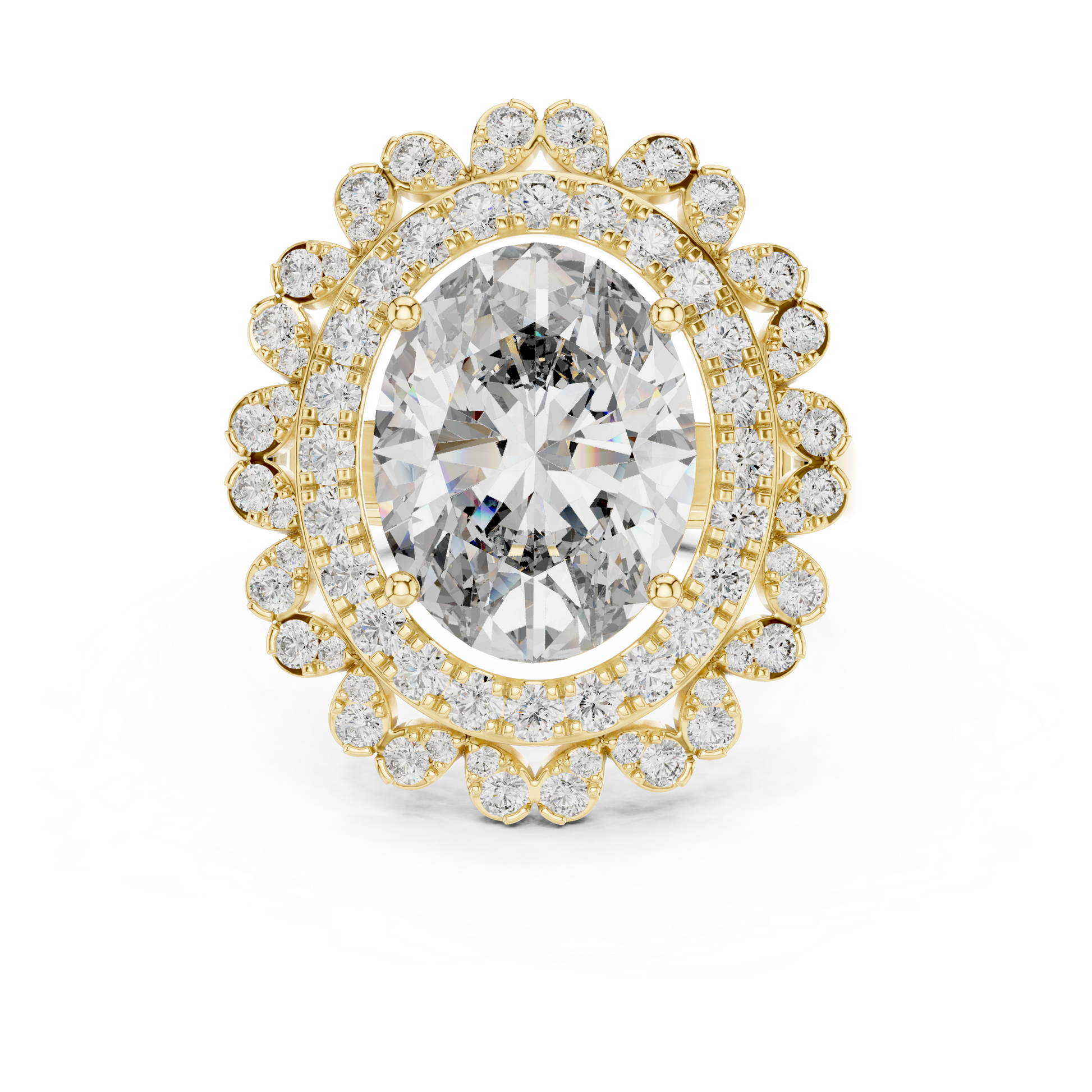 Mixed Shape Lab Grown Diamond Halo Ring