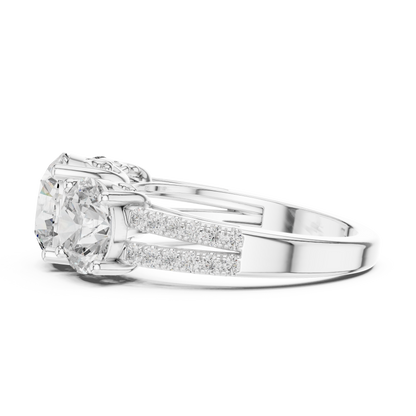 Round Three Stone Lab Grown Diamond Ring