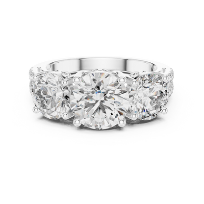 Round Three Stone Lab Grown Diamond Ring