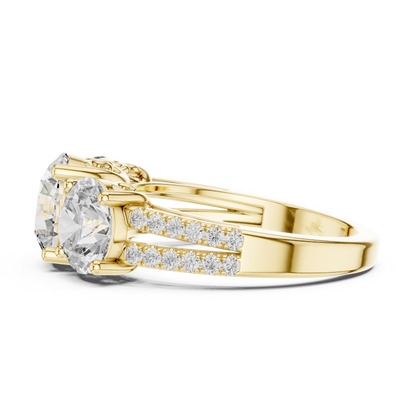 Round Three Stone Lab Grown Diamond Ring
