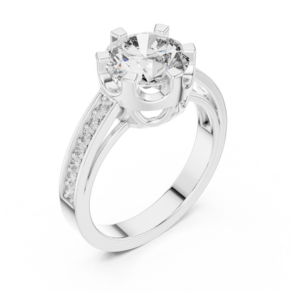 Round Halo Lab Grown Diamond Ring