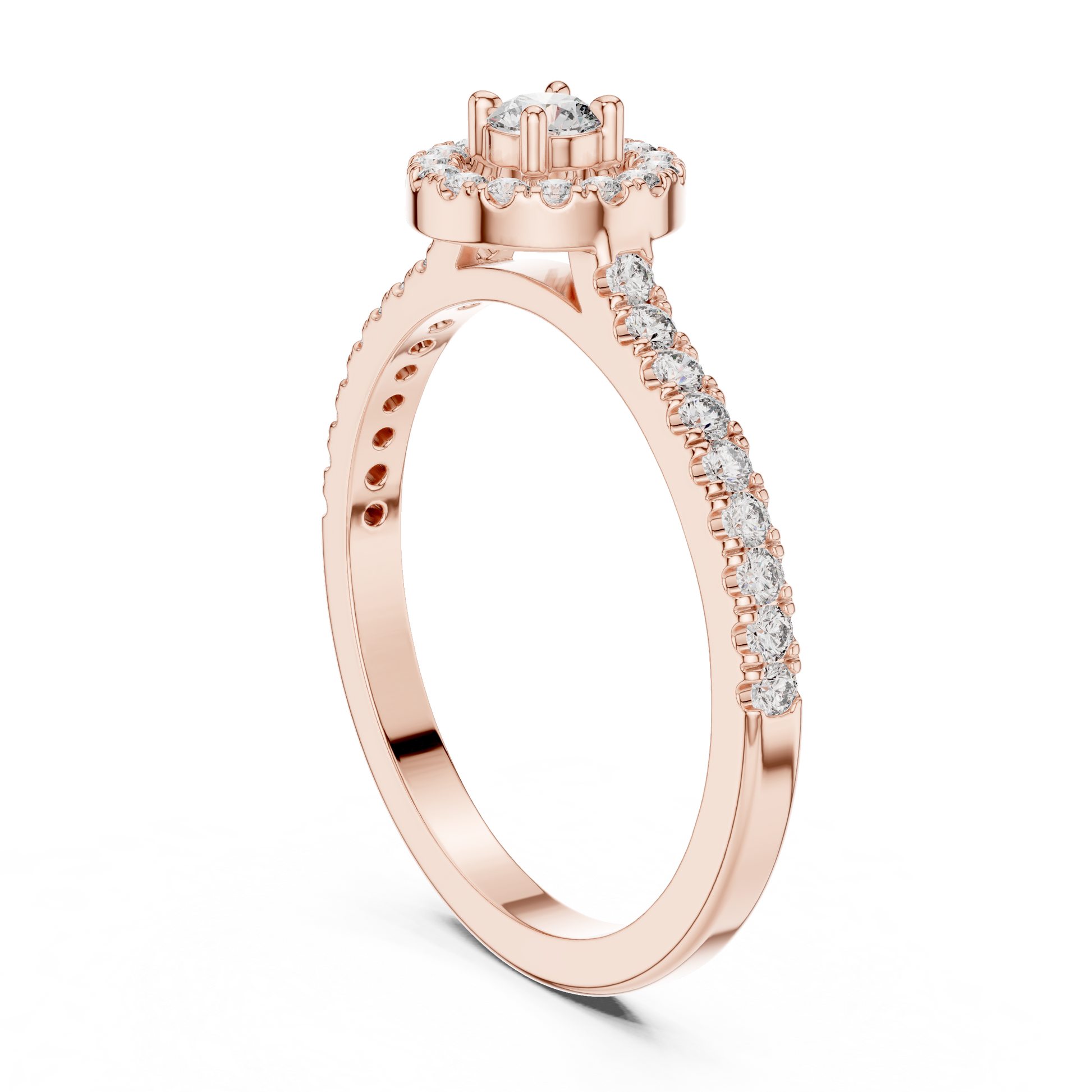 Round Halo Lab Grown Diamond Ring