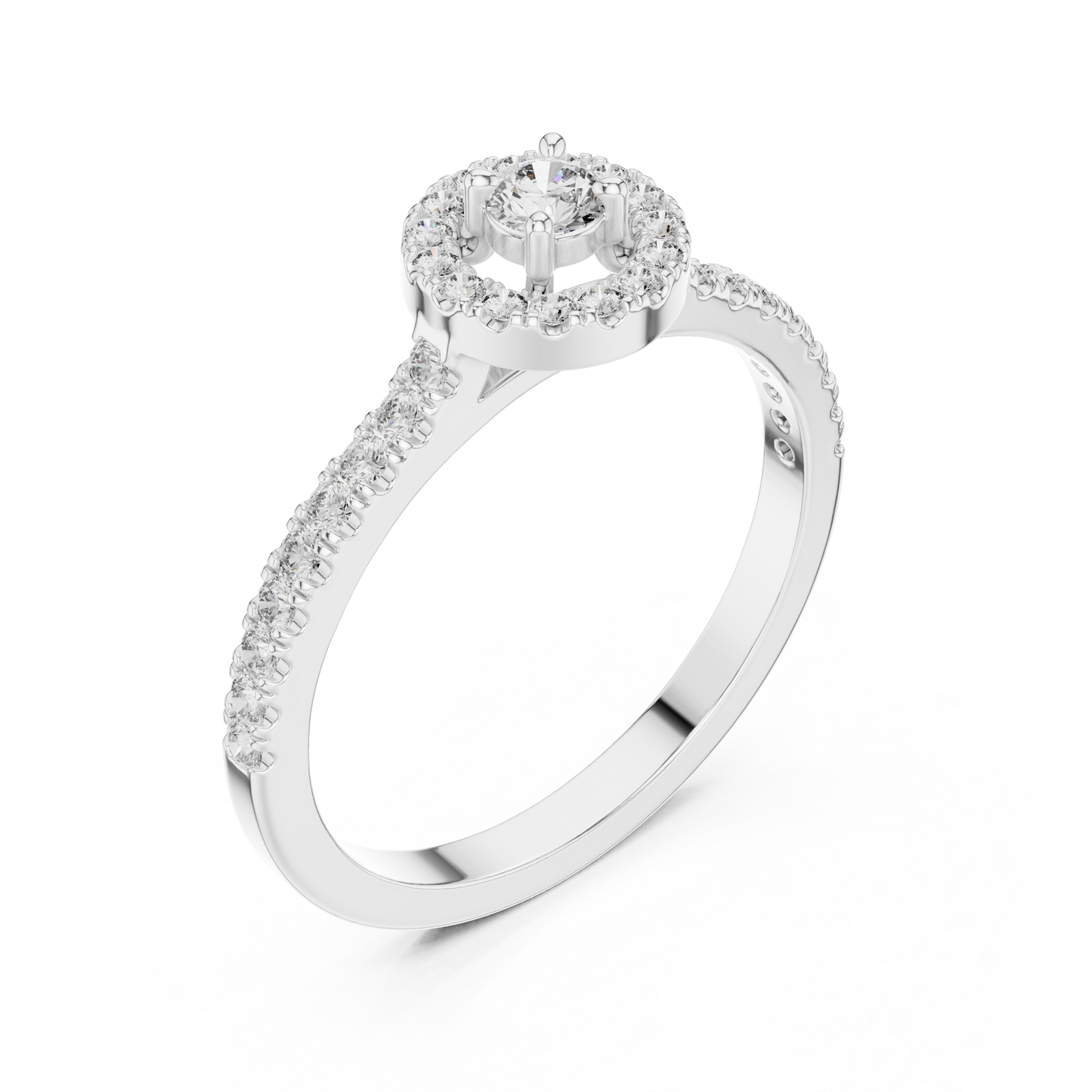 Round Halo Lab Grown Diamond Ring