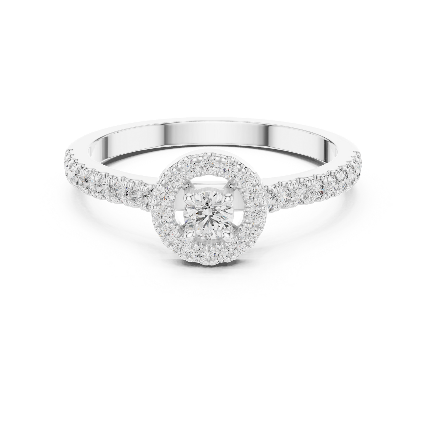 Round Halo Lab Grown Diamond Ring