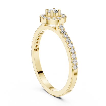 Round Halo Lab Grown Diamond Ring