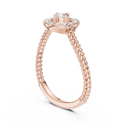Round Halo Lab Grown Diamond Ring