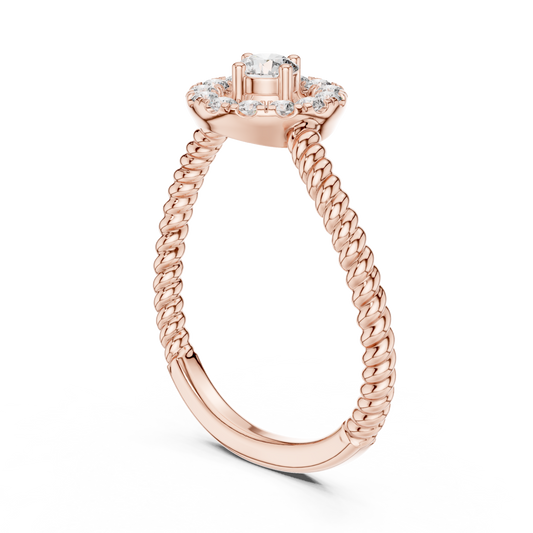 Round Halo Lab Grown Diamond Ring