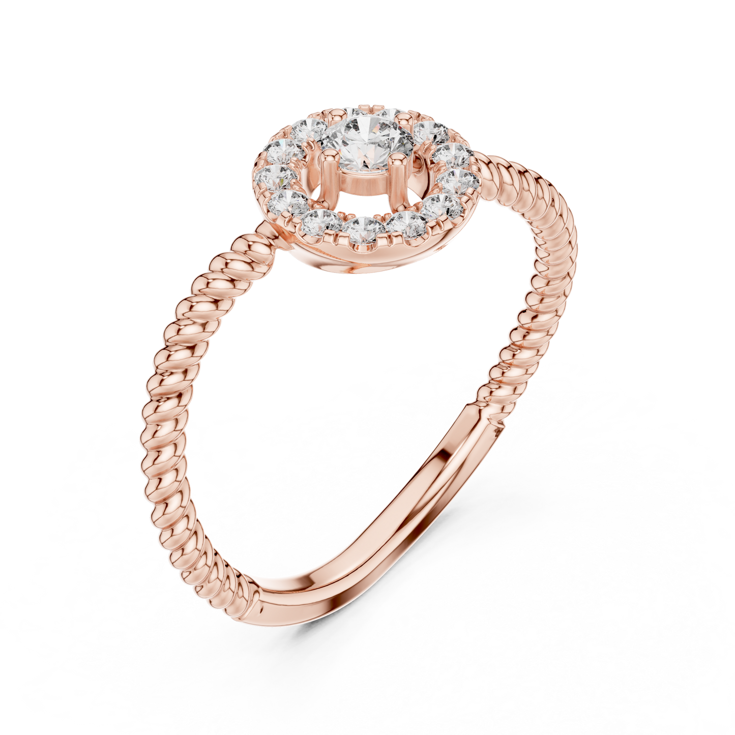 Round Halo Lab Grown Diamond Ring
