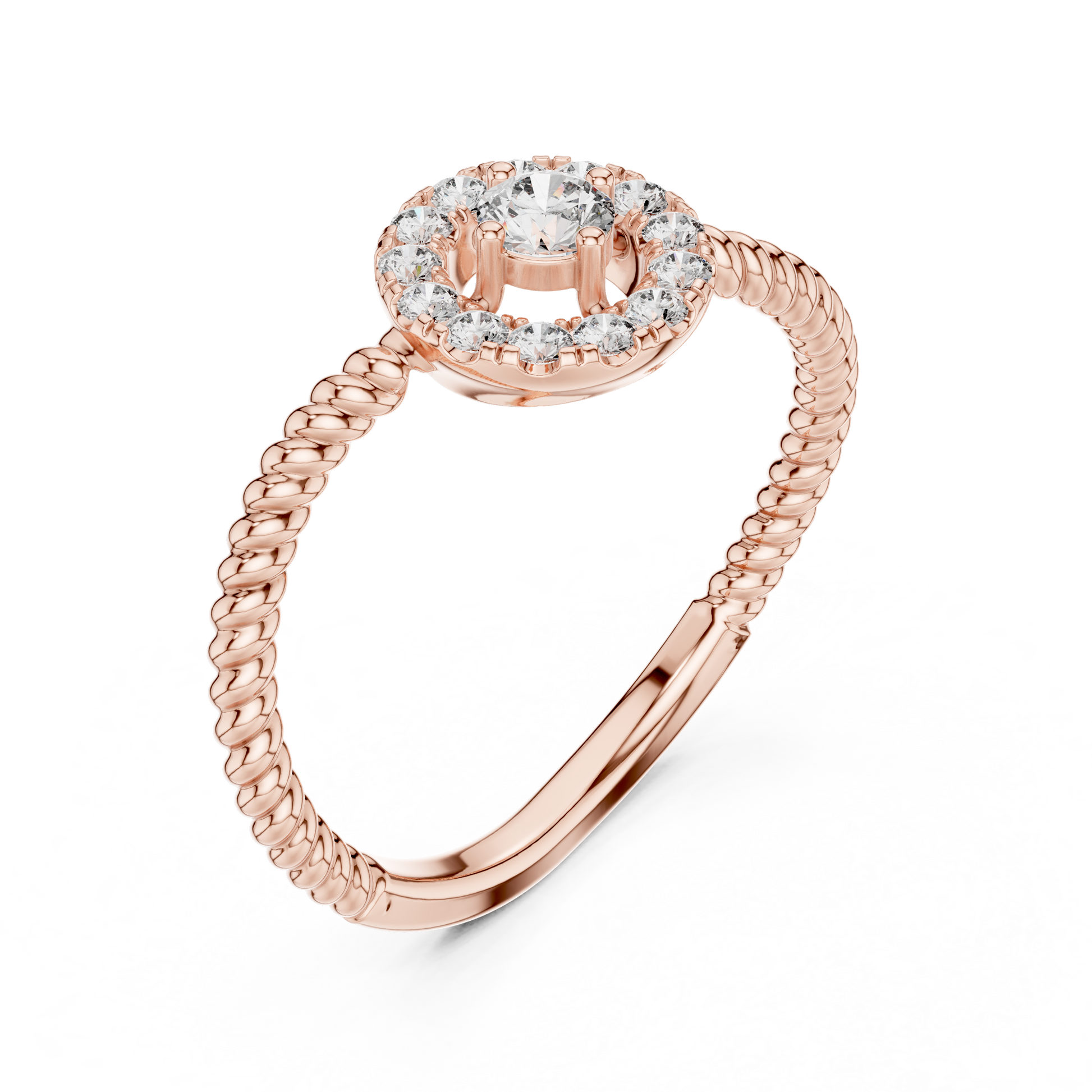 Round Halo Lab Grown Diamond Ring