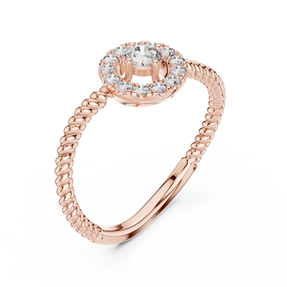 Round Halo Lab Grown Diamond Ring