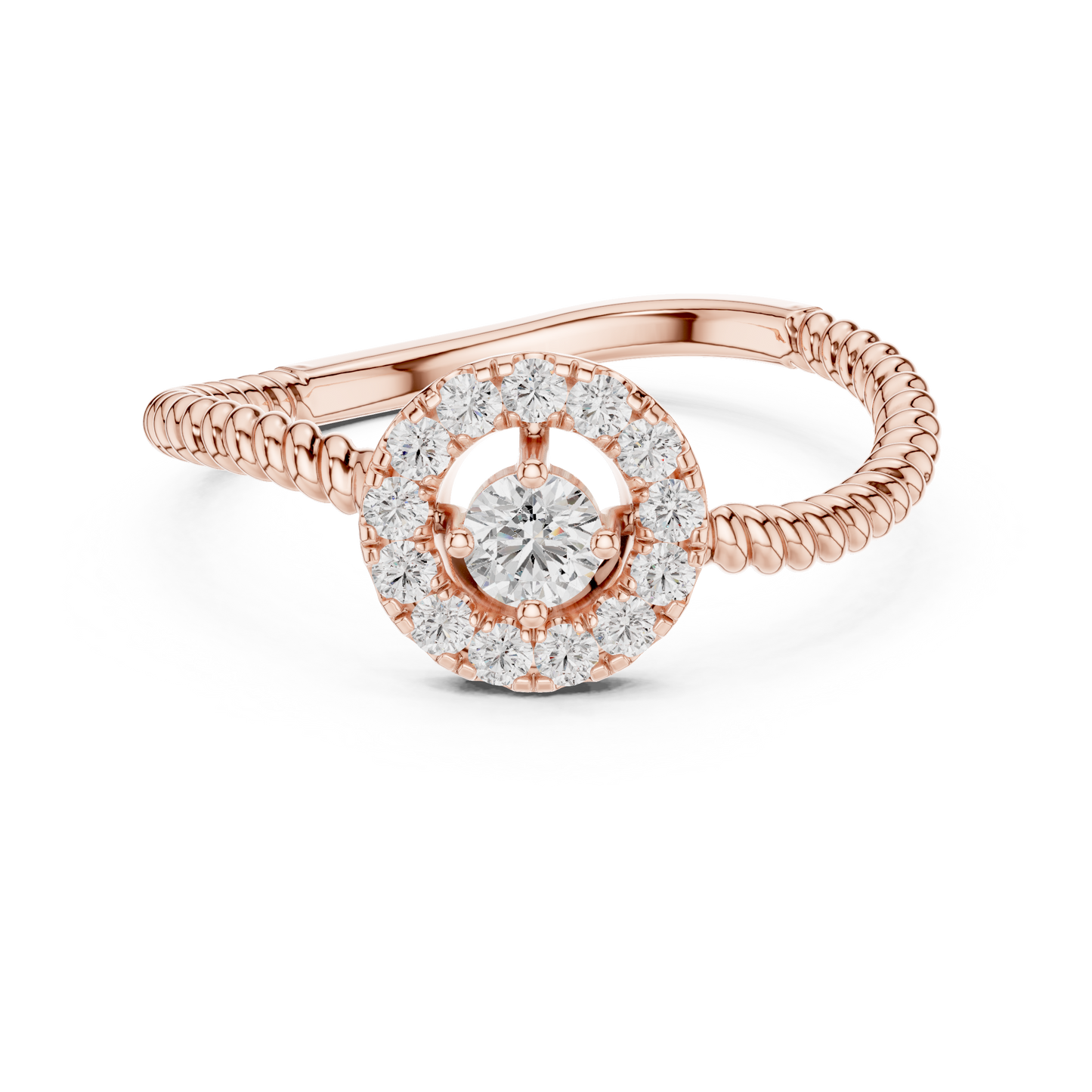 Round Halo Lab Grown Diamond Ring
