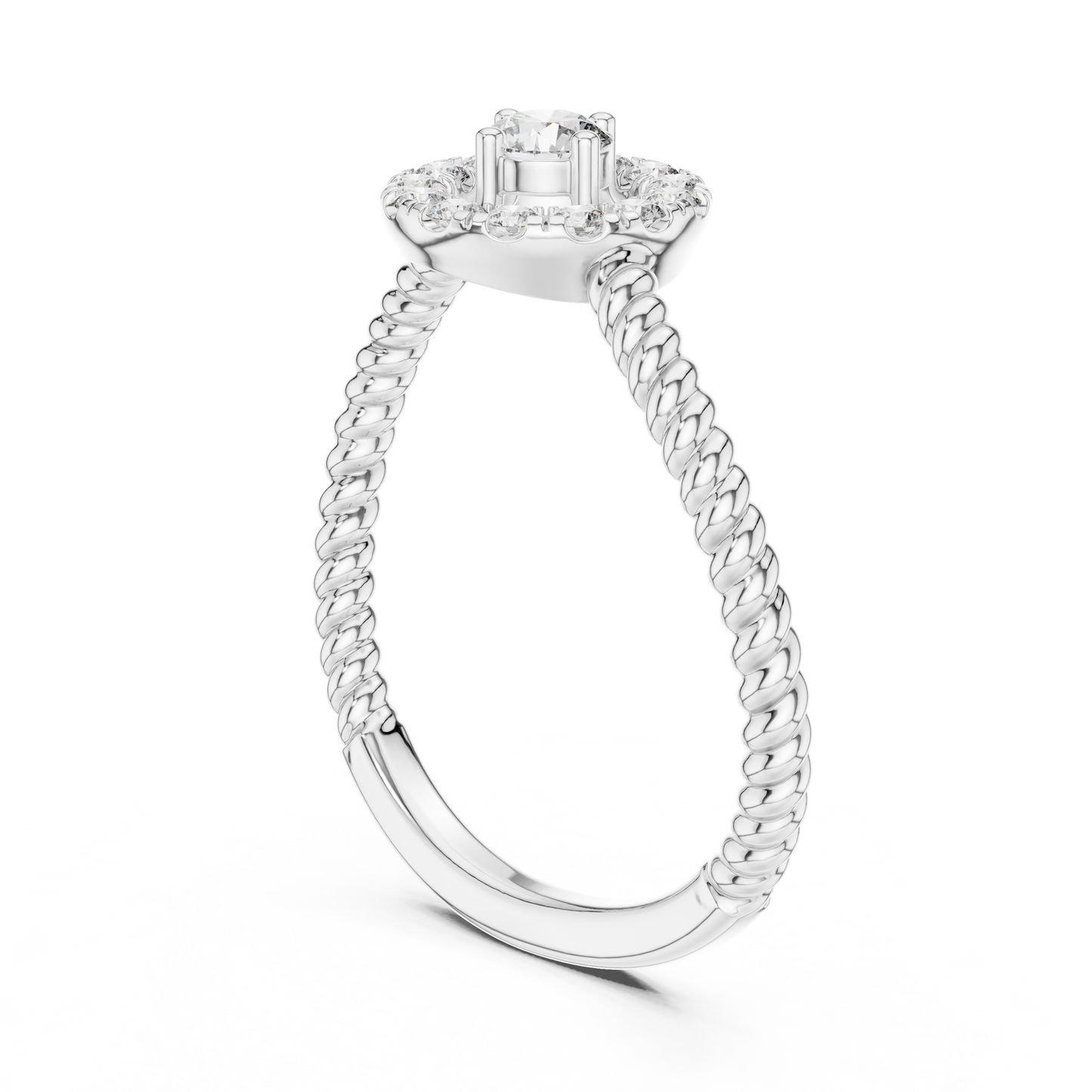 Round Halo Lab Grown Diamond Ring