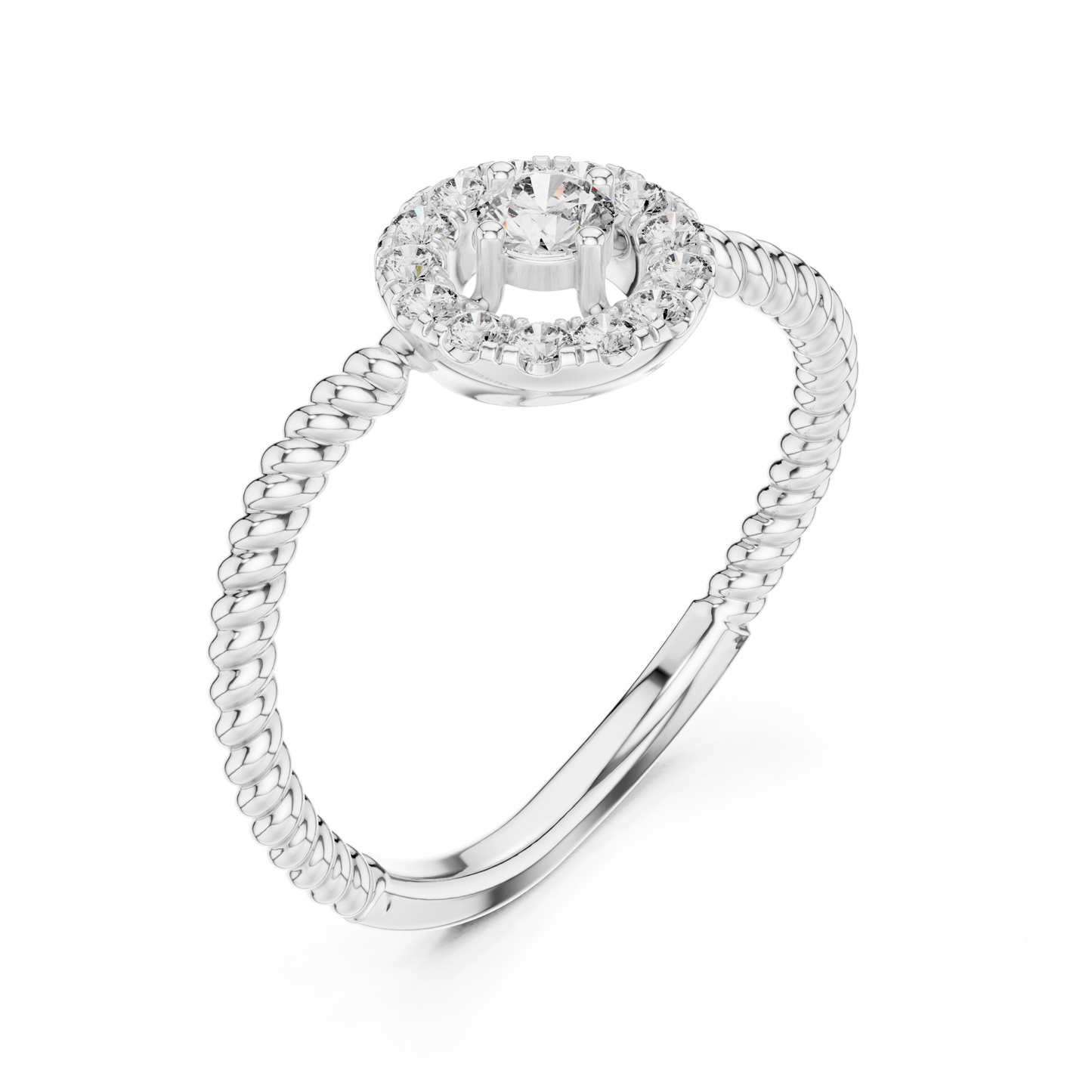 Round Halo Lab Grown Diamond Ring