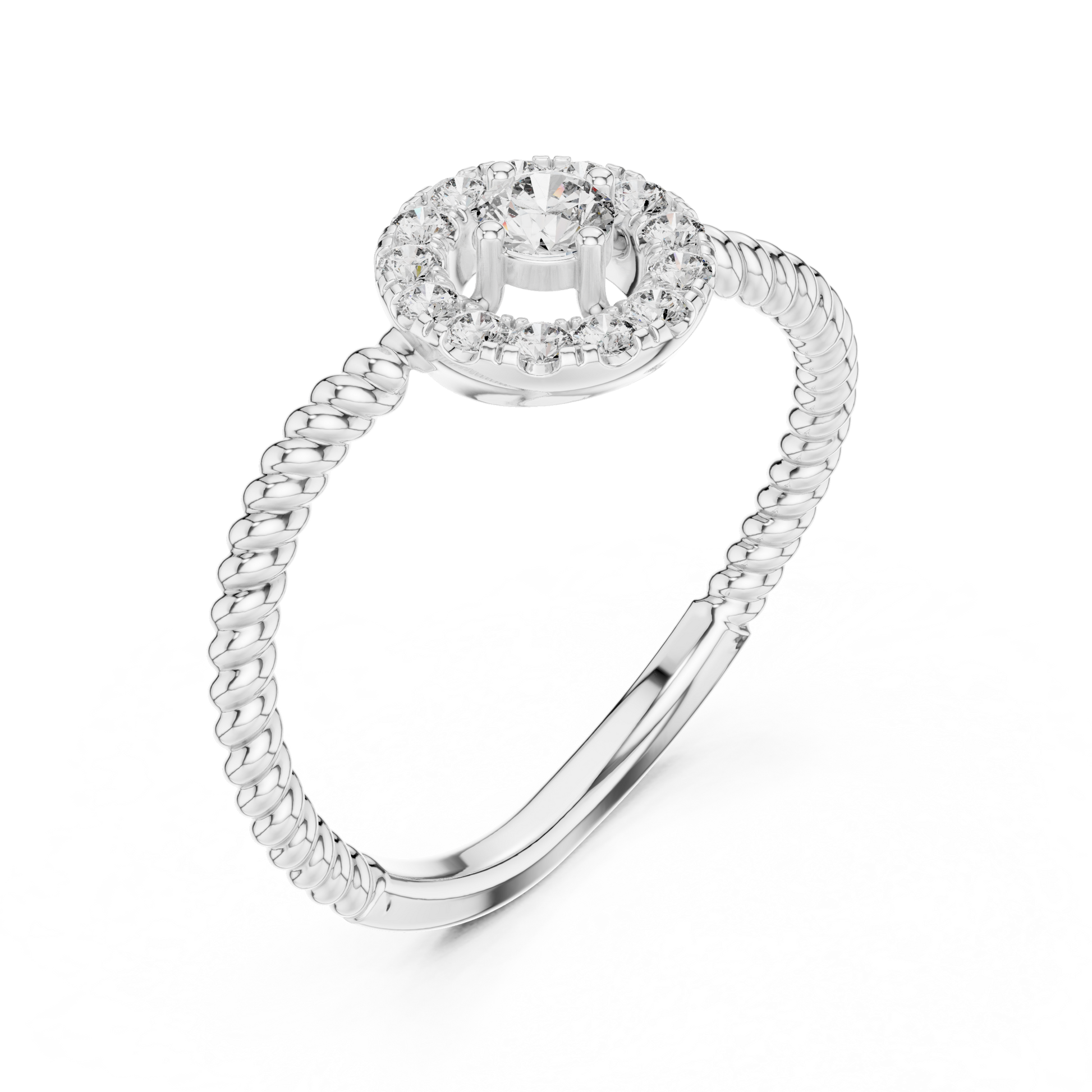 Round Halo Lab Grown Diamond Ring