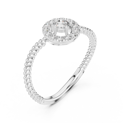 Round Halo Lab Grown Diamond Ring