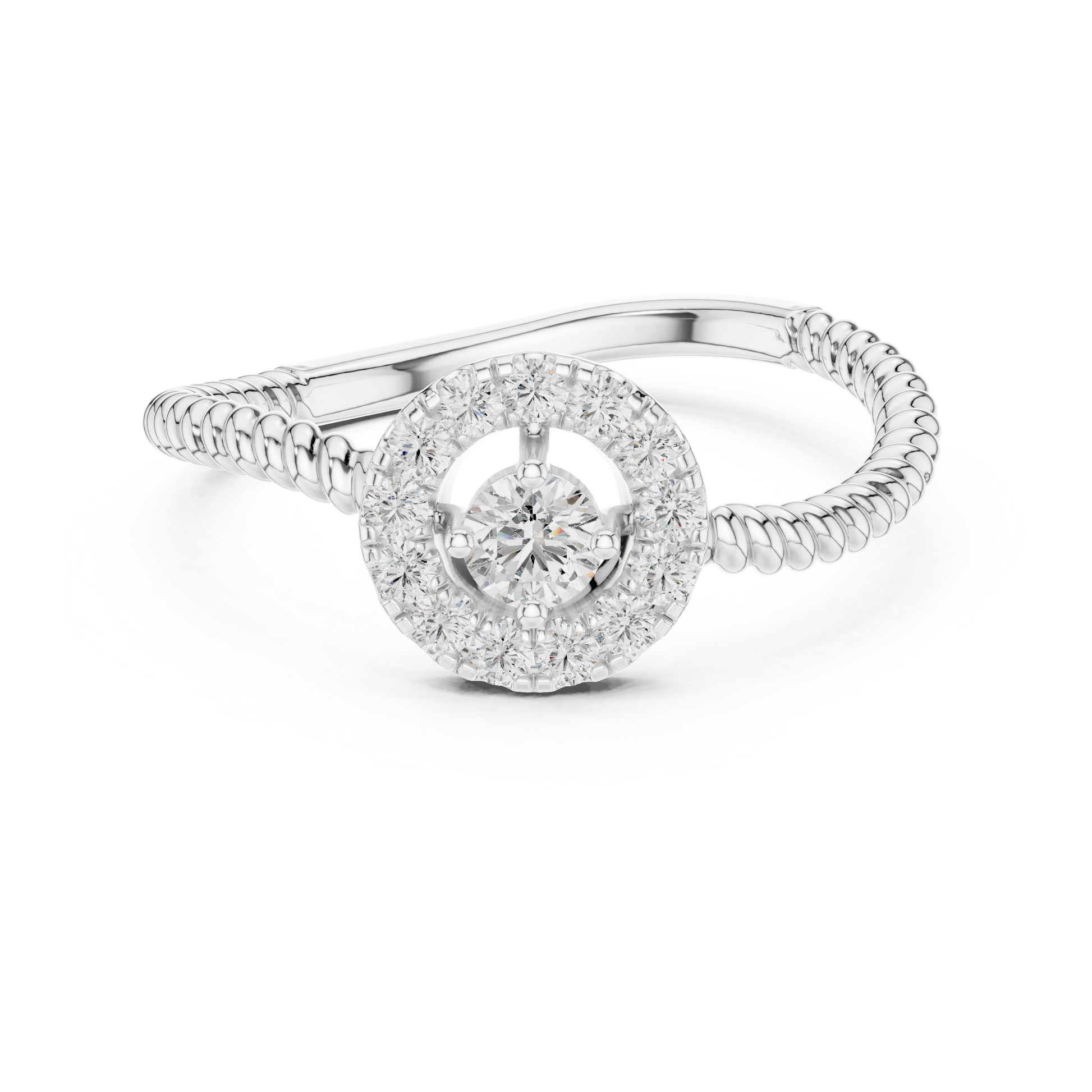 Round Halo Lab Grown Diamond Ring
