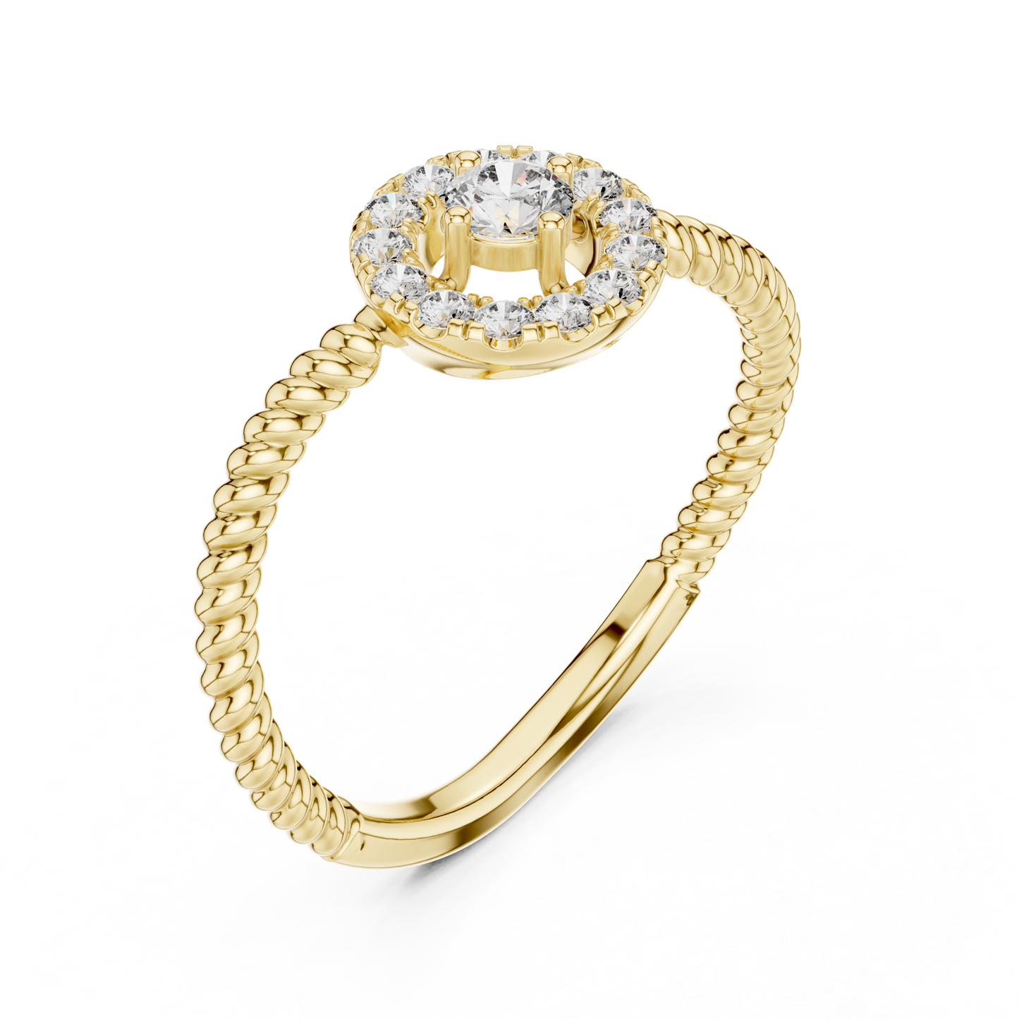 Round Halo Lab Grown Diamond Ring