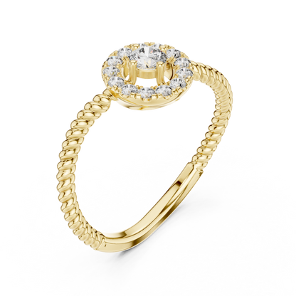 Round Halo Lab Grown Diamond Ring
